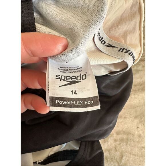 Speedo Powerlux Eco One Piece Swimsuit Black and Pink Size Medium - Picture 8 of 10
